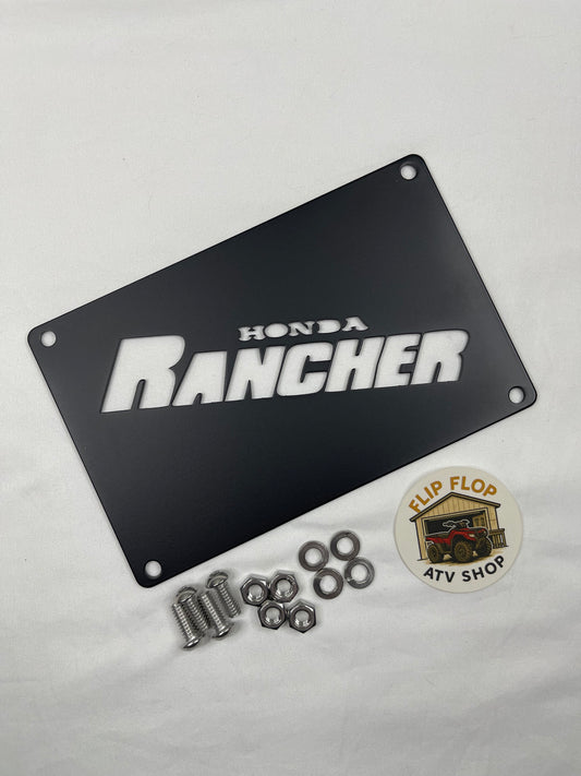 Honda Rancher warning label delete plate