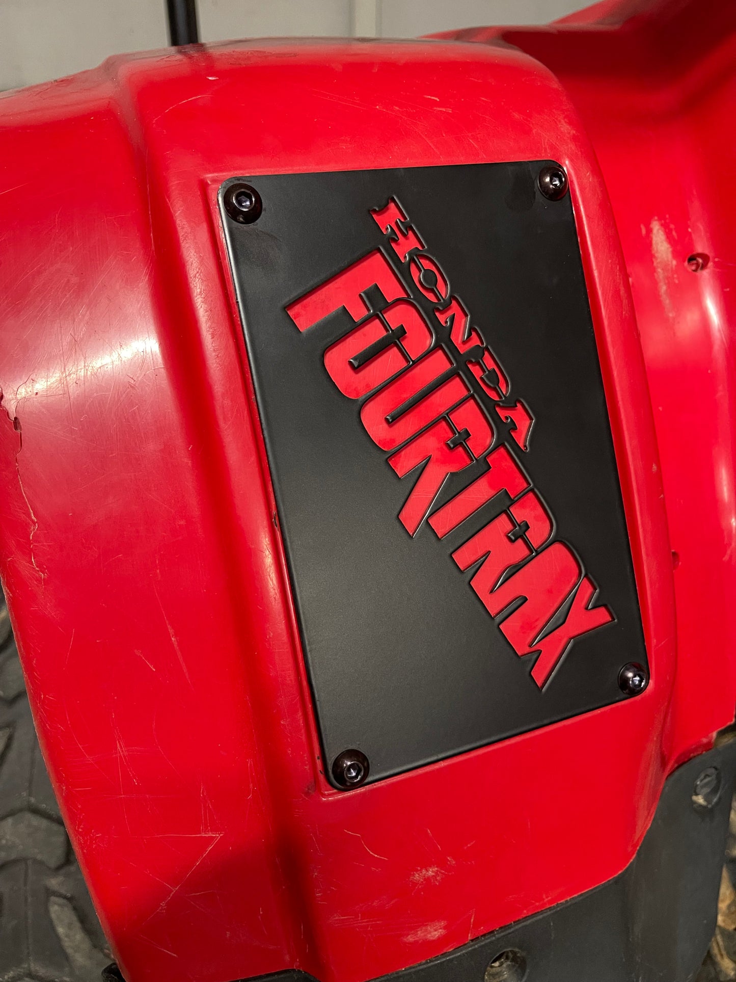 Honda Fourtrax warning label replacement plate
