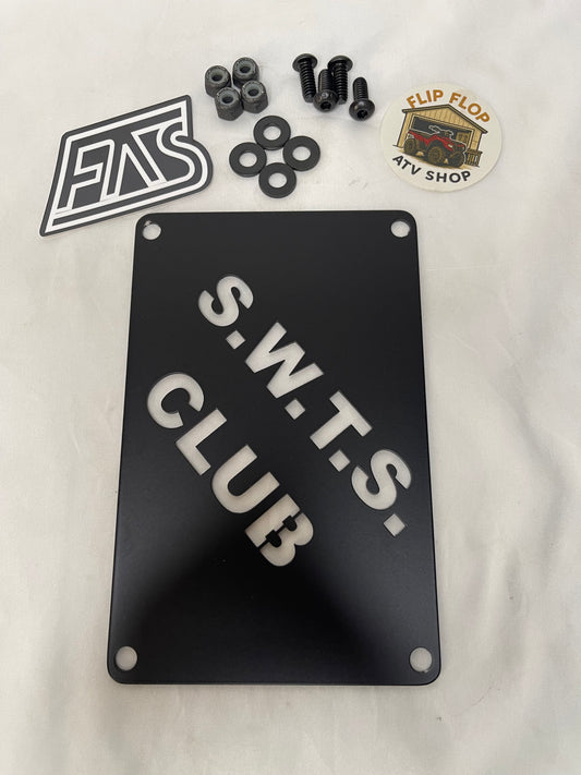 “S.W.T.S. Club” Warning Label Delete Plates