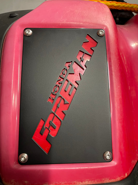 Honda Foreman warning label delete plate