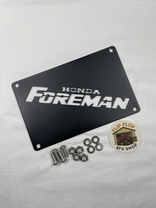 Honda Foreman warning label delete plate